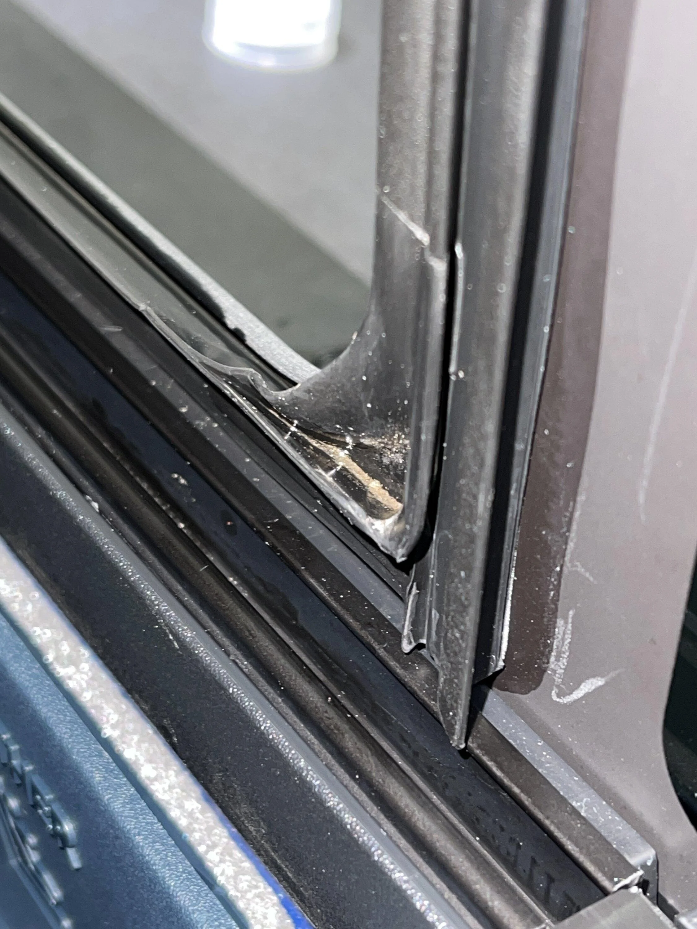 Ford Maverick Does anyone else have this issue? The weatherstripping in my back window appears to be lifted off. IMG_0276