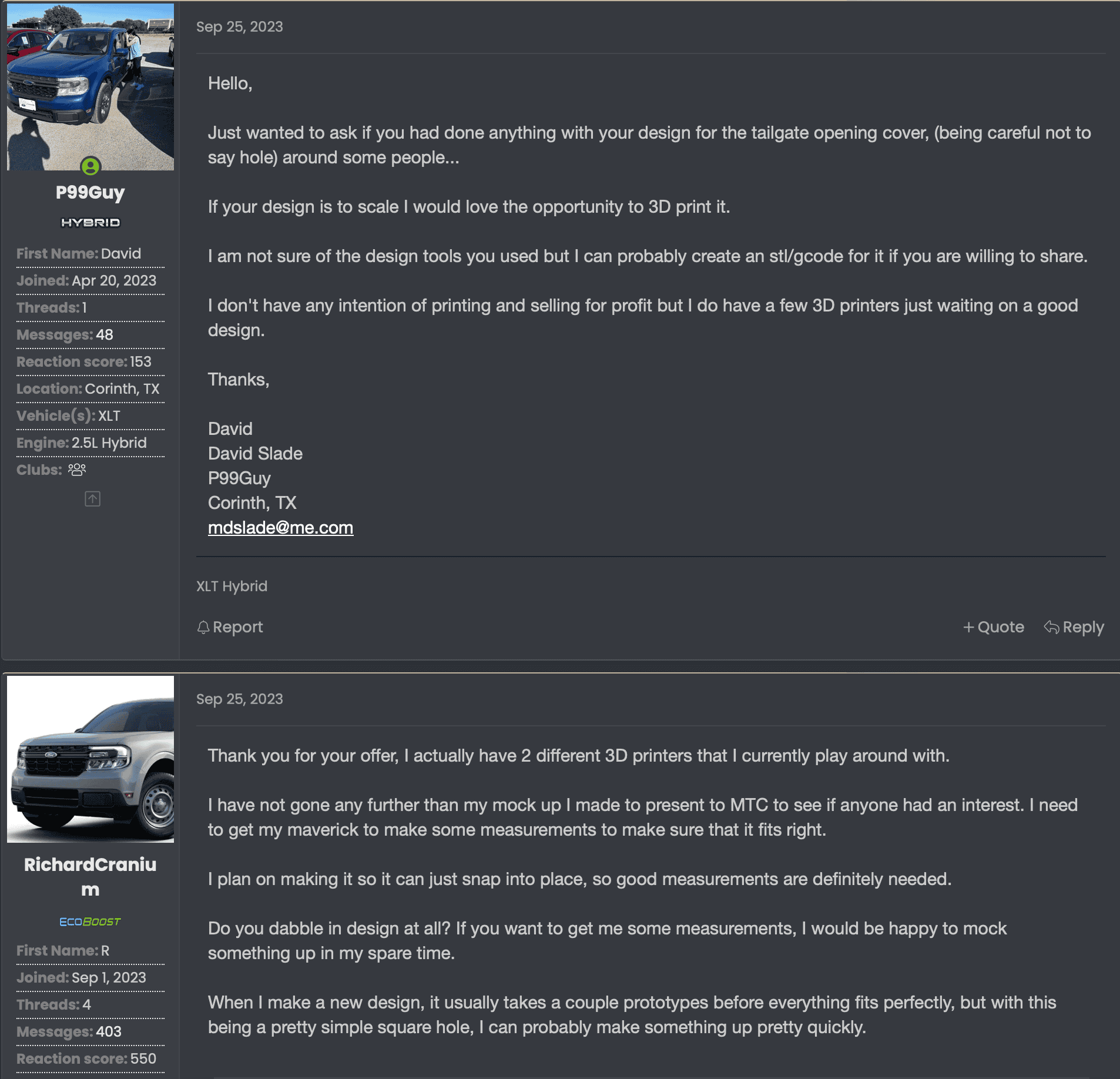 Ford Maverick 3D Printed Tailgate Hole Caps Screenshot 2023-11-20 at 9.37.42 PM
