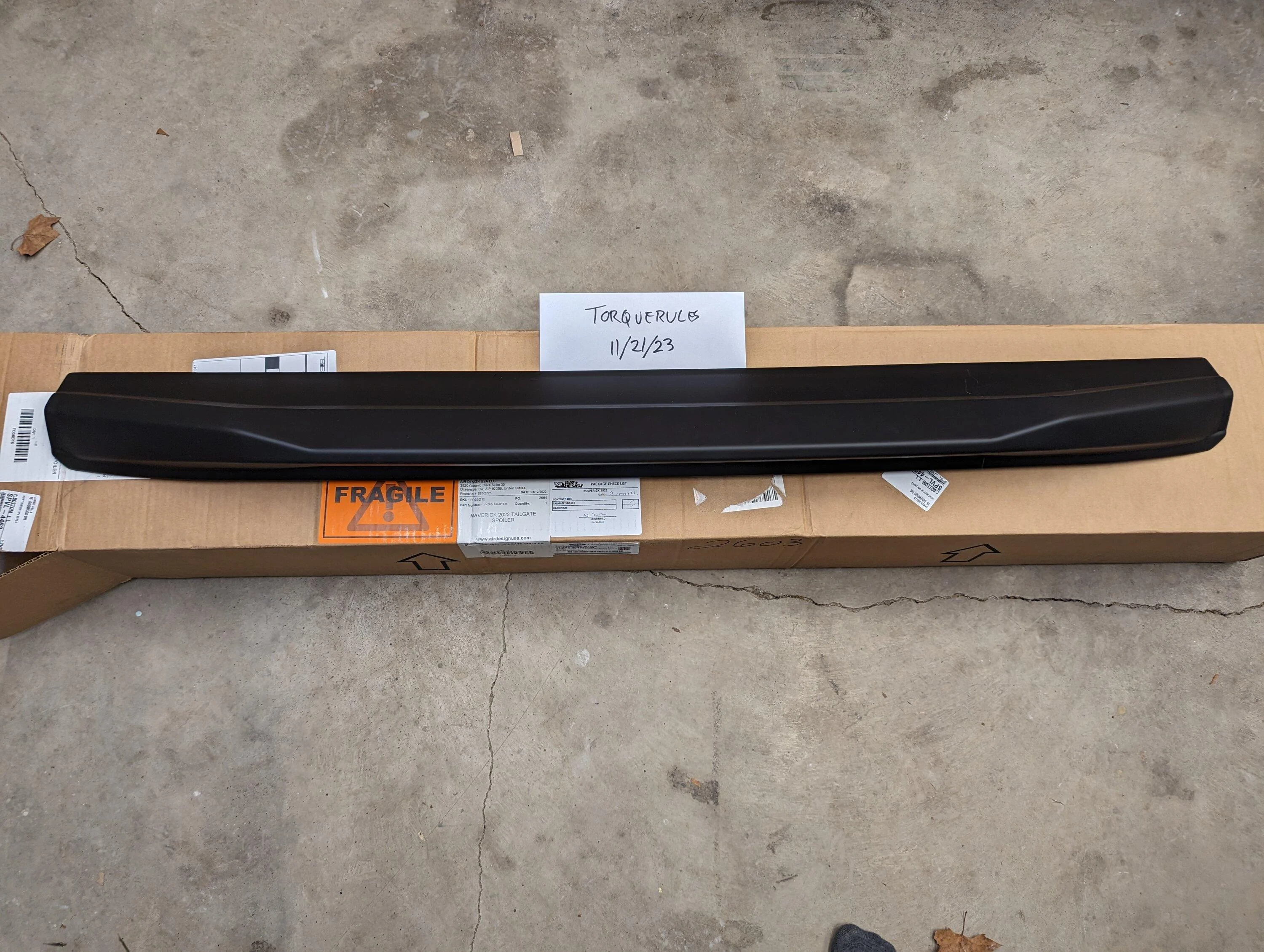 Ford Maverick Ford Accessories/Air Design tailgate spoiler.  NEW. PXL_20231121_205011741