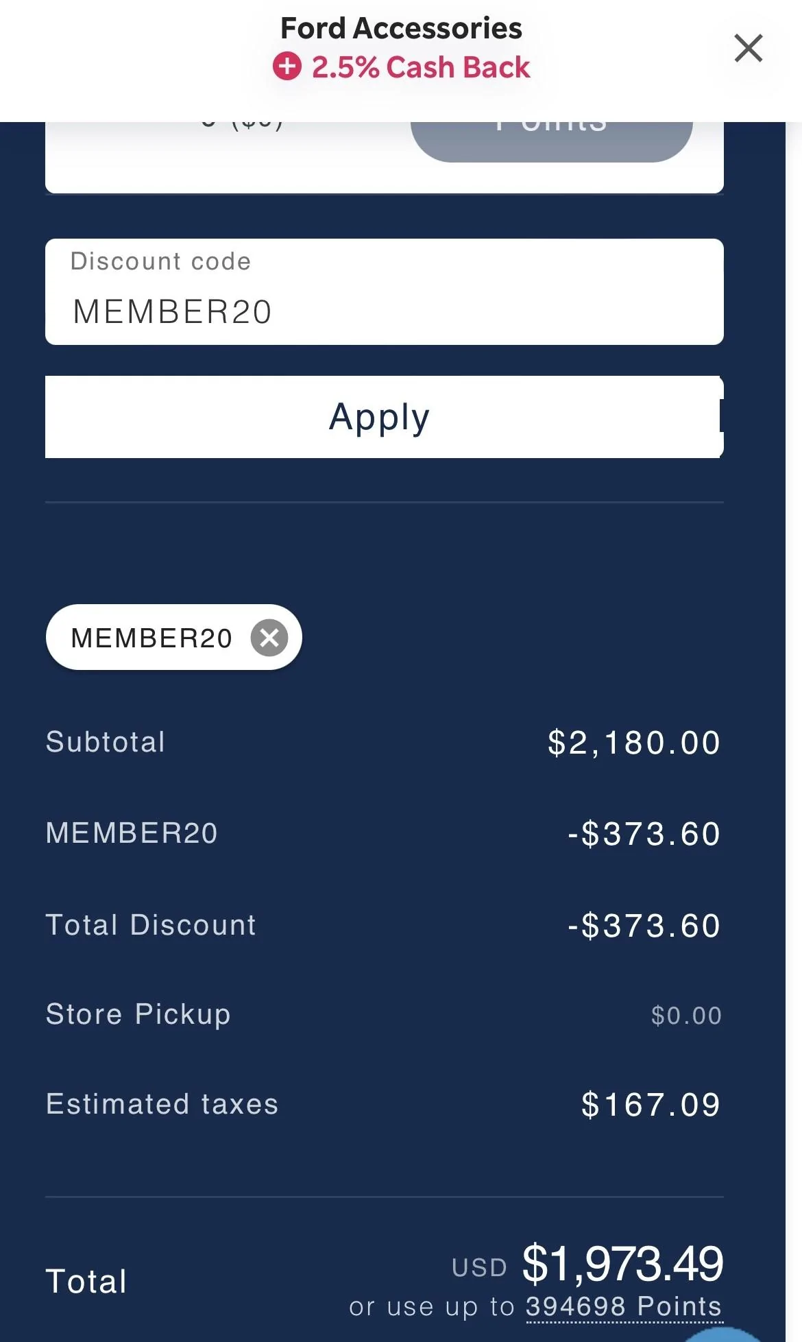 Ford Maverick $500 Off My Ford Accessory Order + 18,000 FordPass Reward Points! Ford Accessory Savings