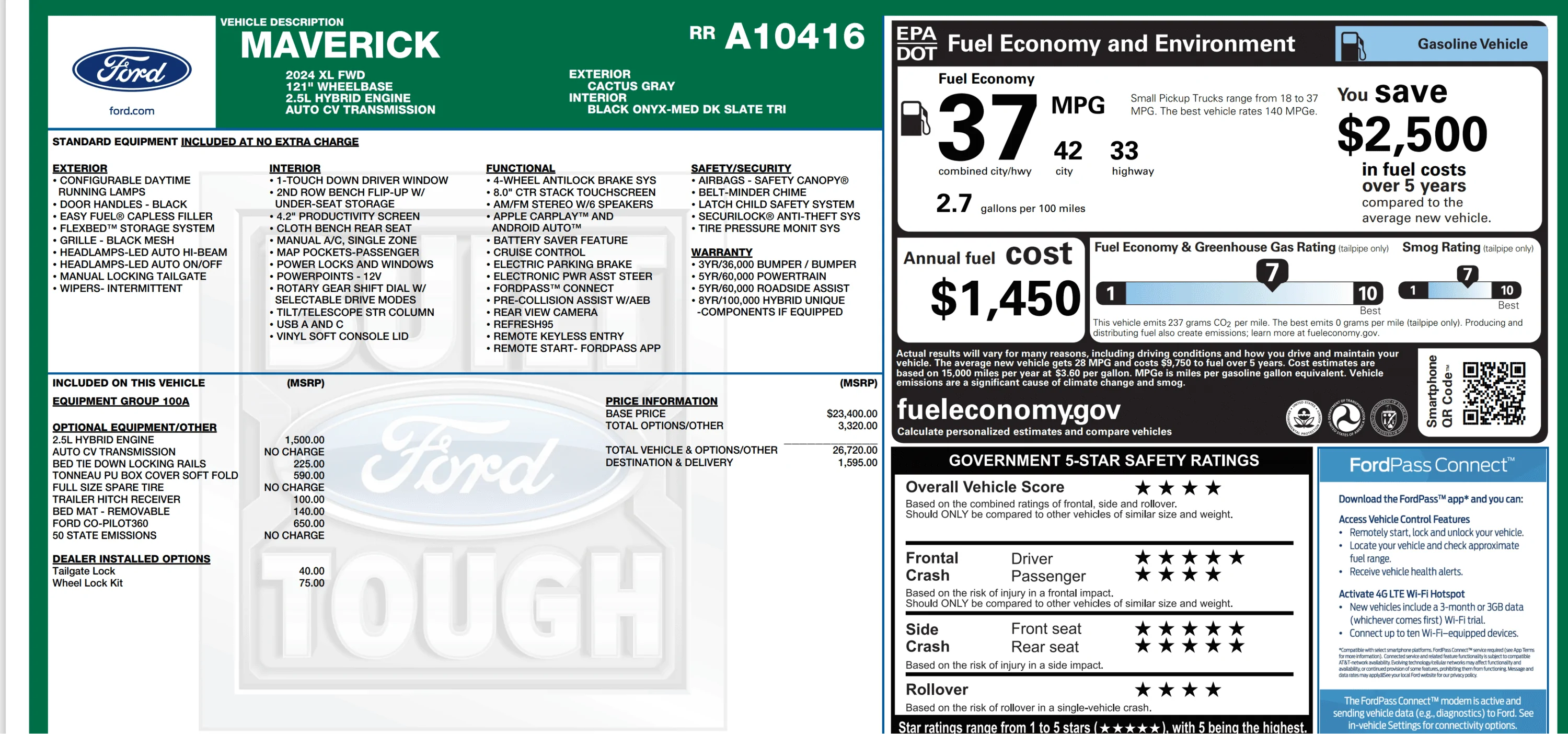 Ford Maverick Still not seeing my Window Sticker? 1701051657969