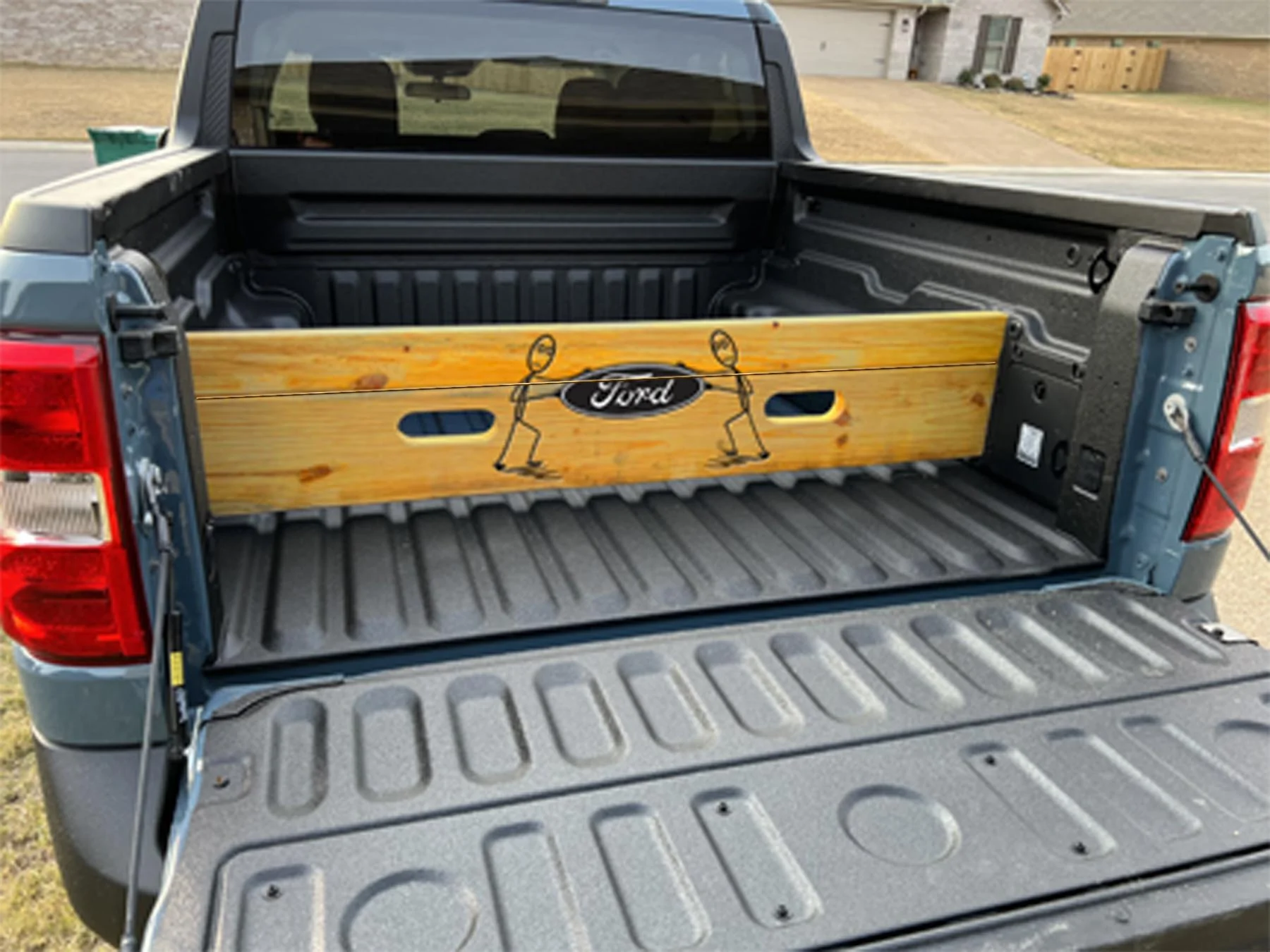 Ford Maverick Truck Bed Divider Art bed divider stickmen