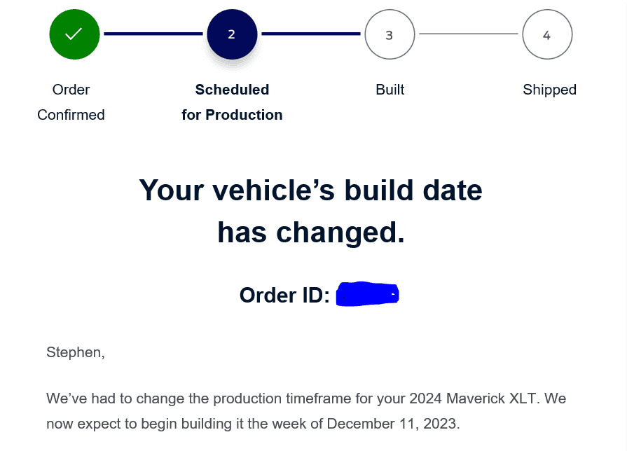 Ford Maverick Are the build dates set in stone? 1701466992272