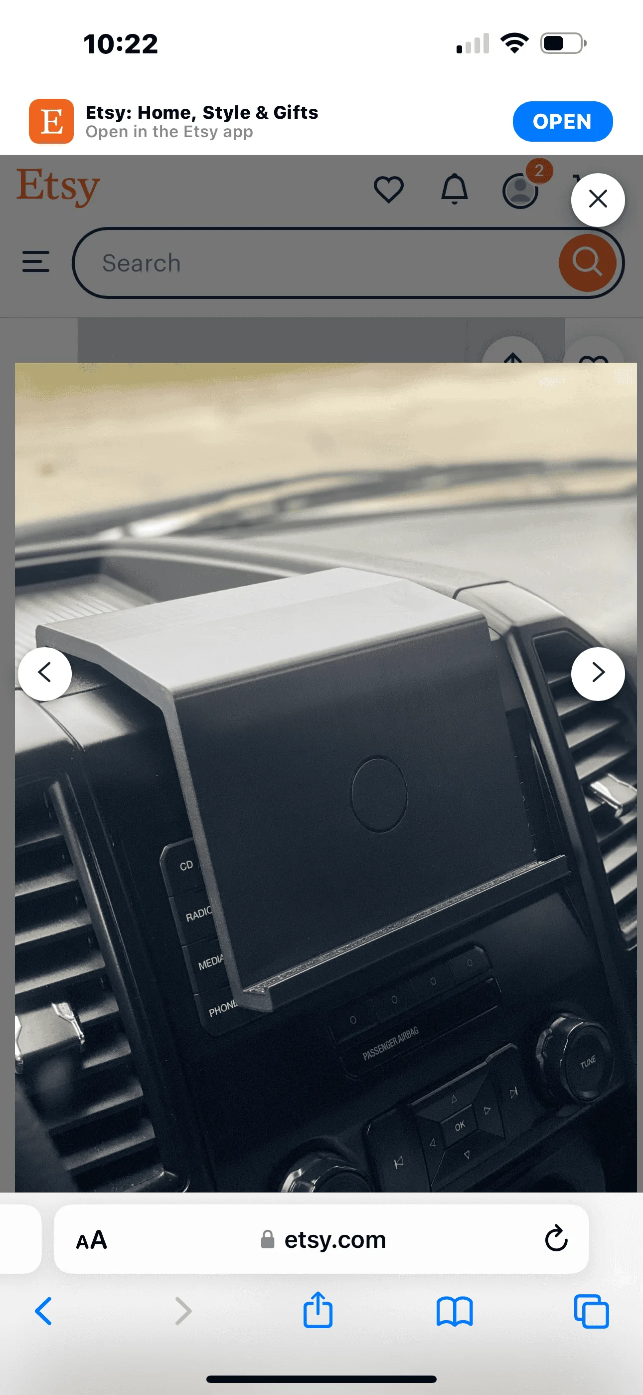 Ford Maverick 3D printed dash tablet holder IMG_7543