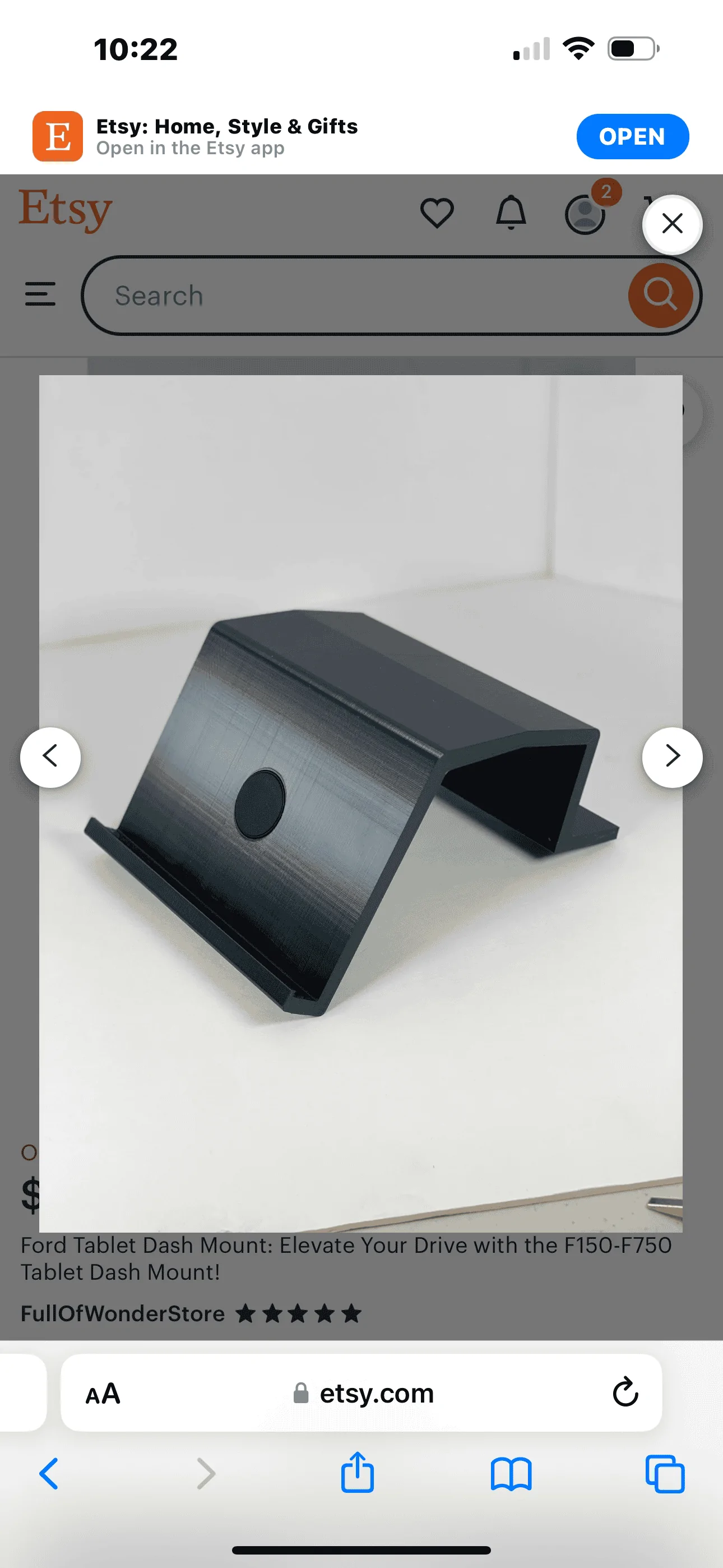 Ford Maverick 3D printed dash tablet holder IMG_7540
