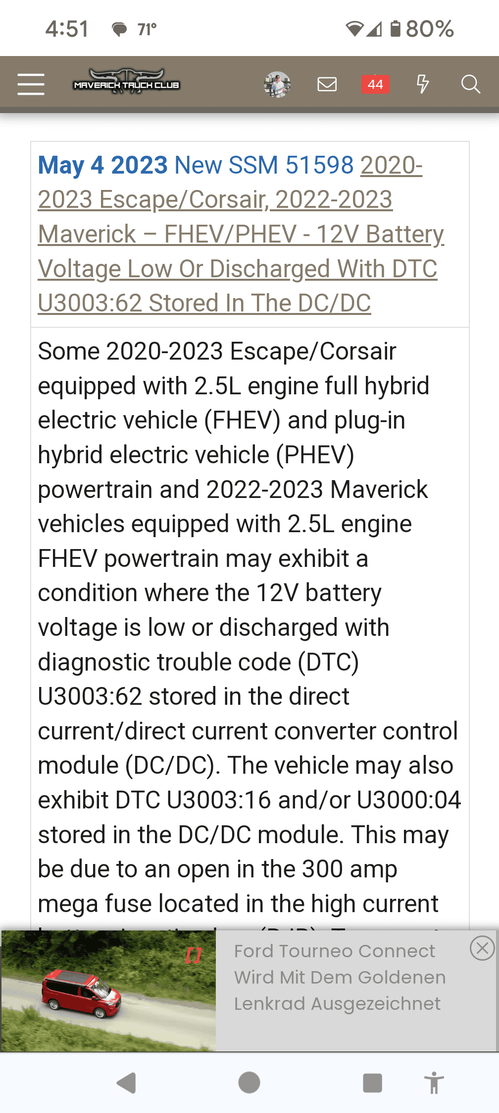 Ford Maverick 2023 Model Year - Anyone experiencing 12v battery drain issues? Ford Service Bulletin 12 Volt Battery Drain Maverick Hybrid -3808452650373291001