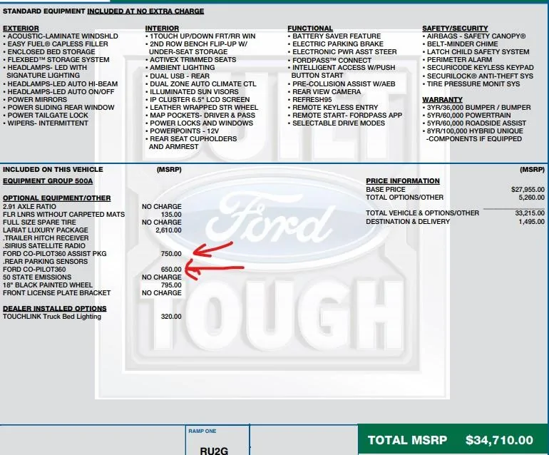 Ford Maverick 2023 Ford Maverick Lariat HYBRID sticker2