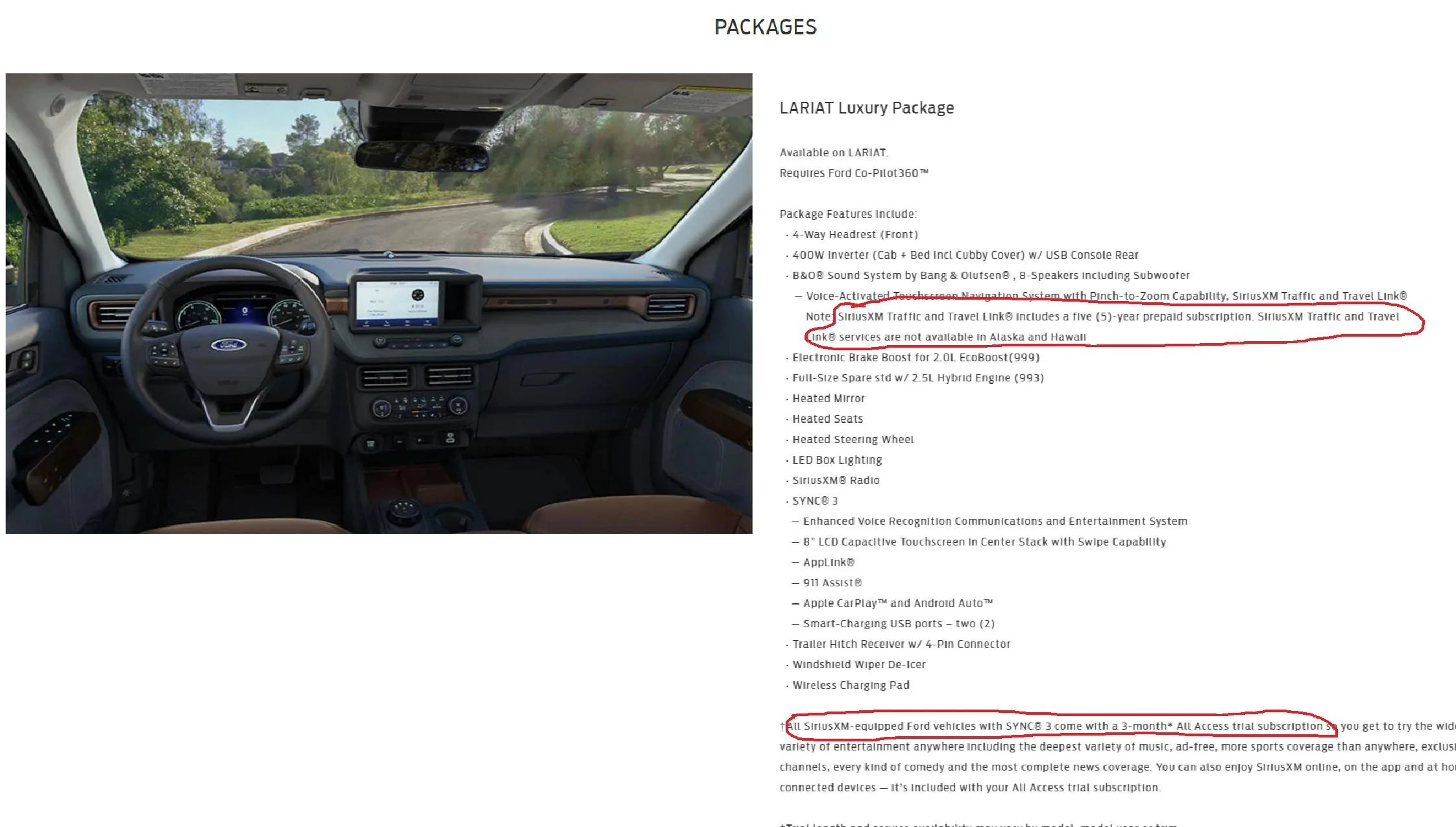 Ford Maverick Sync 3 w/Navigation, who pays? SXMTRAFFIC