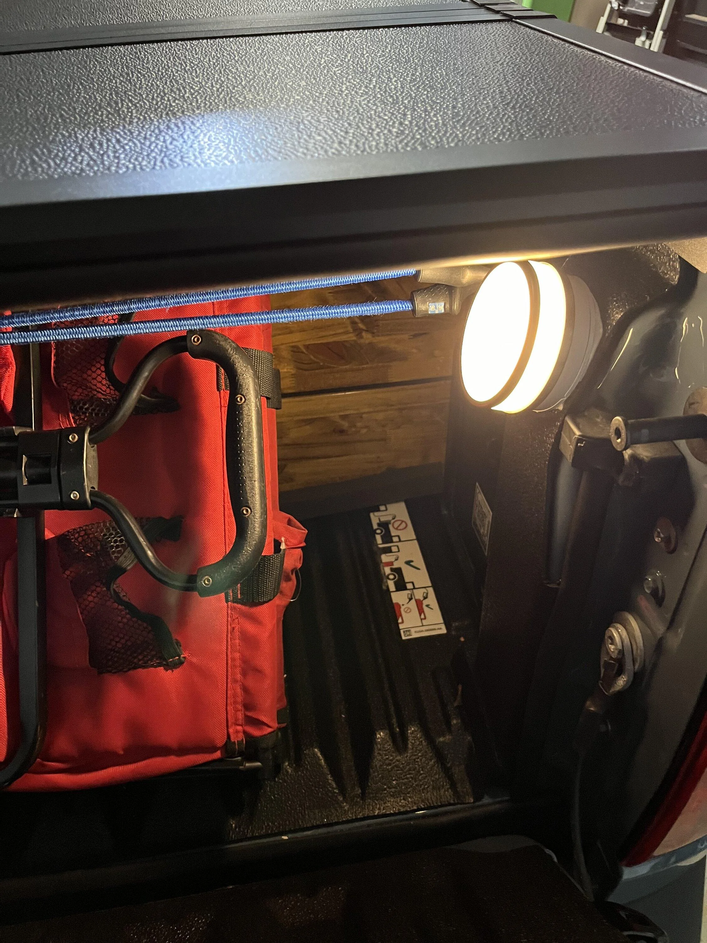 Ford Maverick Tailgate Area LED closet lights added IMG_6587