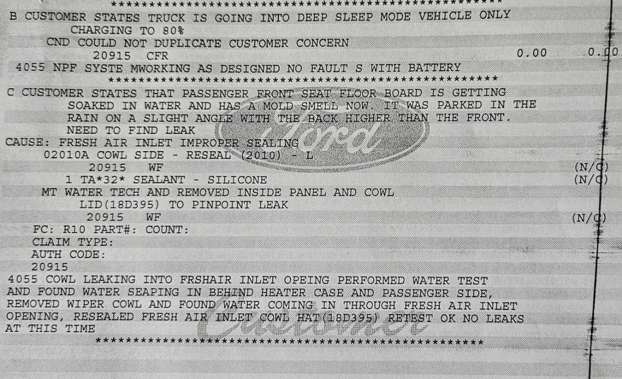 Ford Maverick The infamous passenger side leak 2023 Maverick Hybrid, is there a defect. 20231208_124545