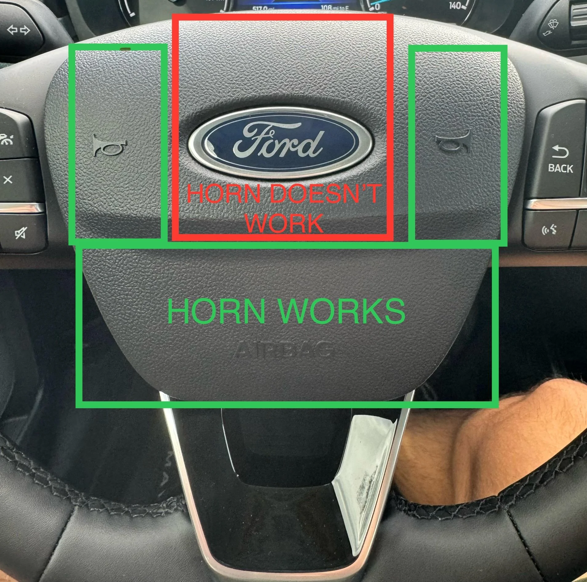 Ford Maverick Horn doesn’t work in center (pics/vid inside) IMG_1322
