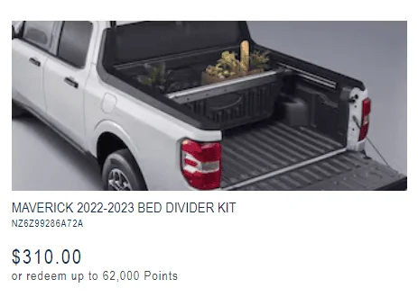 Ford Maverick Truck Bed Divider Kit 1702662136099