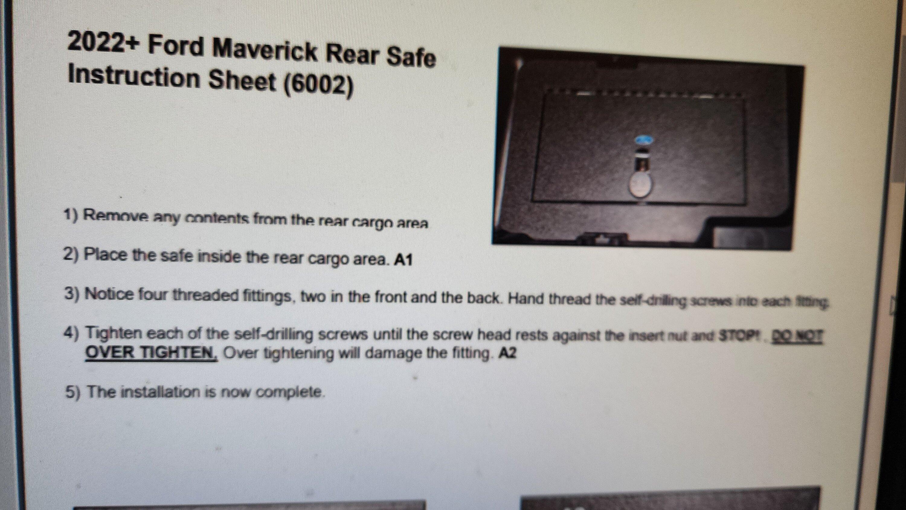 Ford Maverick Just ordered an under rear seat safe. Used up some Ford Points for purchase and installation. 20231215_153654