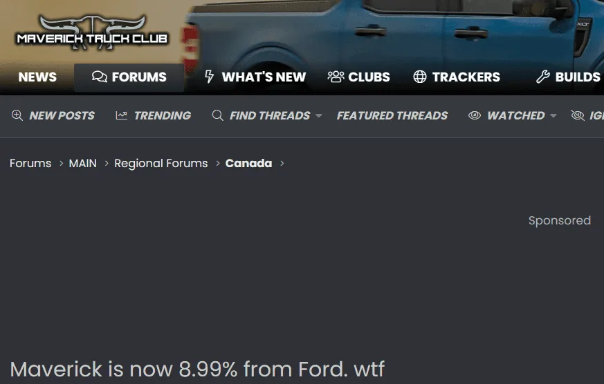 Ford Maverick Maverick is now 8.99% from Ford. wtf 1702995500751