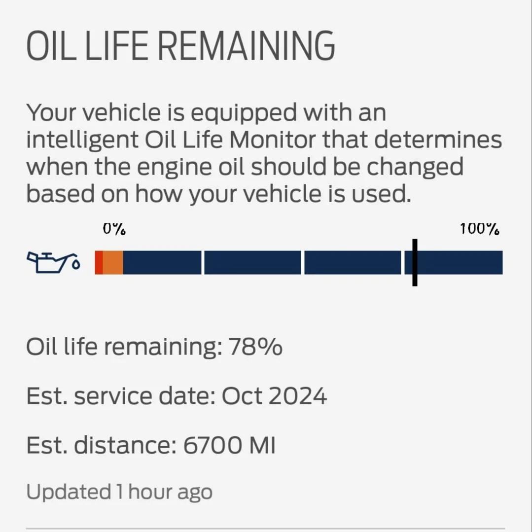 Ford Maverick Oil Life / Sensor Readings 20231219_095921