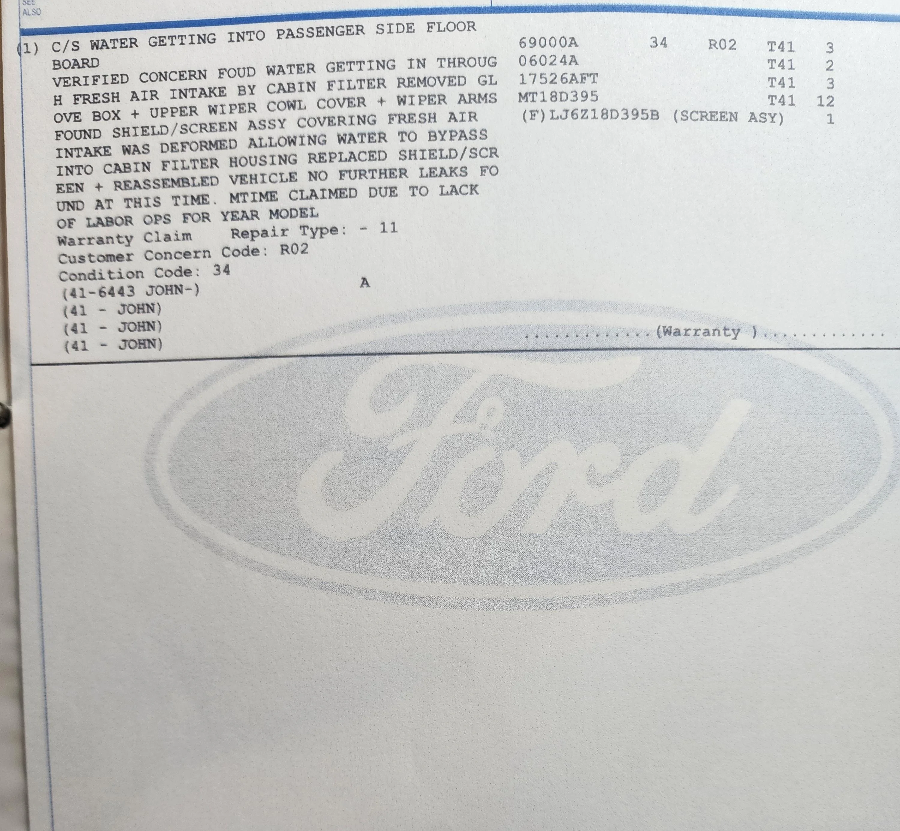 Ford Maverick The infamous passenger side leak 2023 Maverick Hybrid, is there a defect. 1000004511