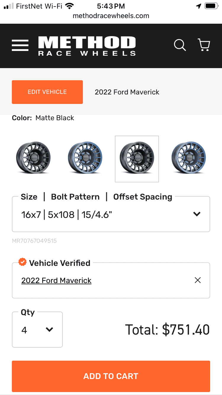 Ford Maverick For those interested in a 16" wheel IMG_1515
