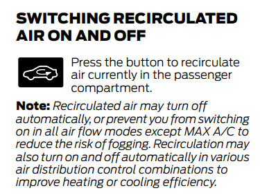 Ford Maverick Why does the recirculated air light keep going out? 1703703556512