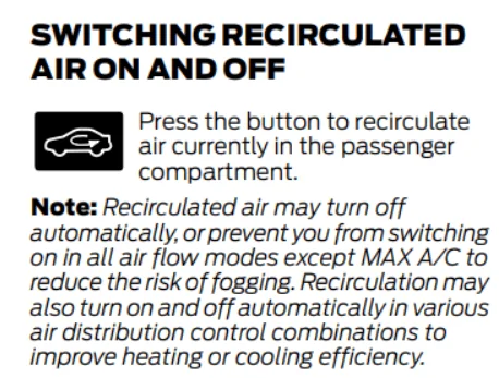 Ford Maverick Why does the recirculated air light keep going out? 1703799458459