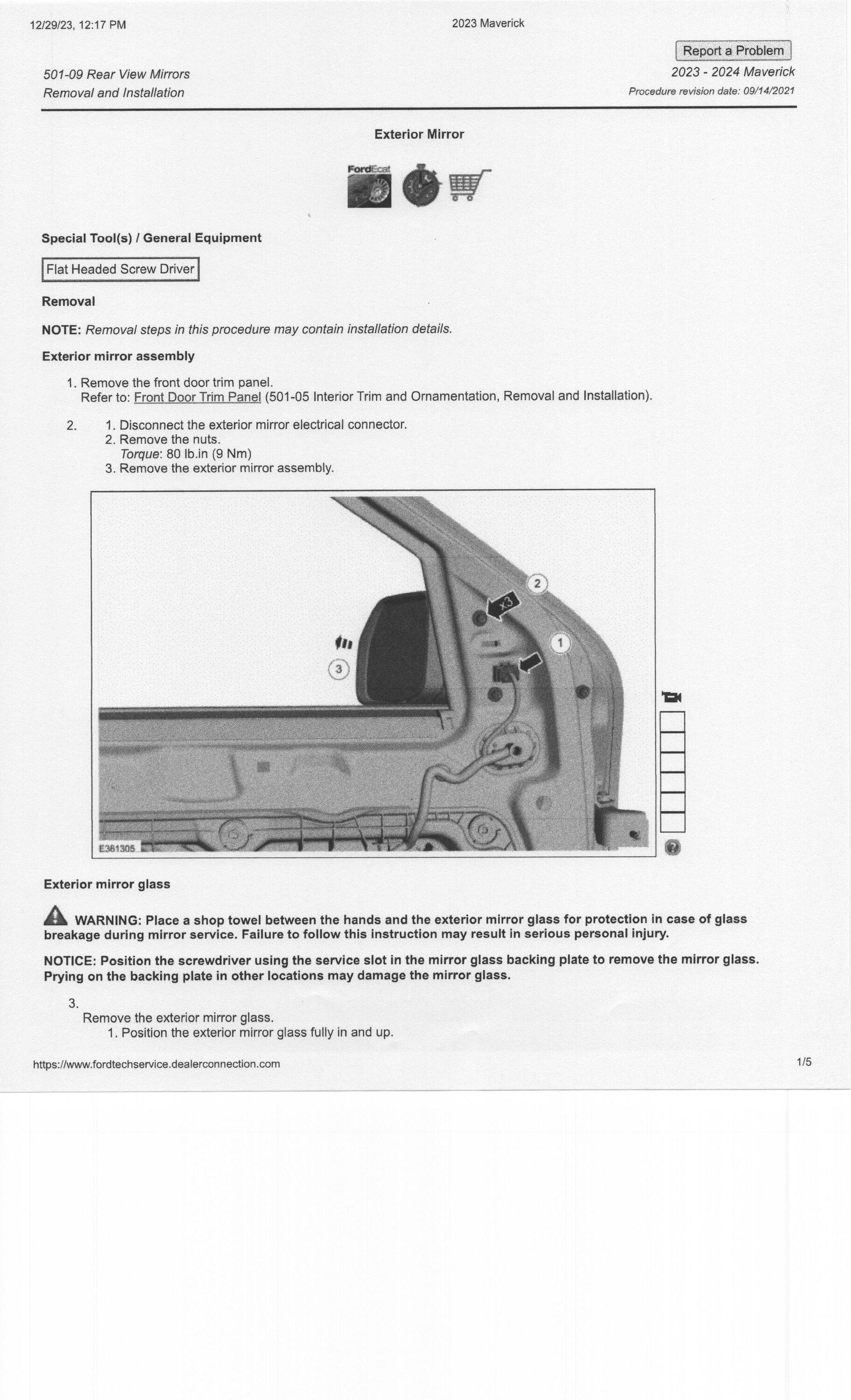 Ford Maverick My 2023 Maverick Tremor build Maverick mirror 001