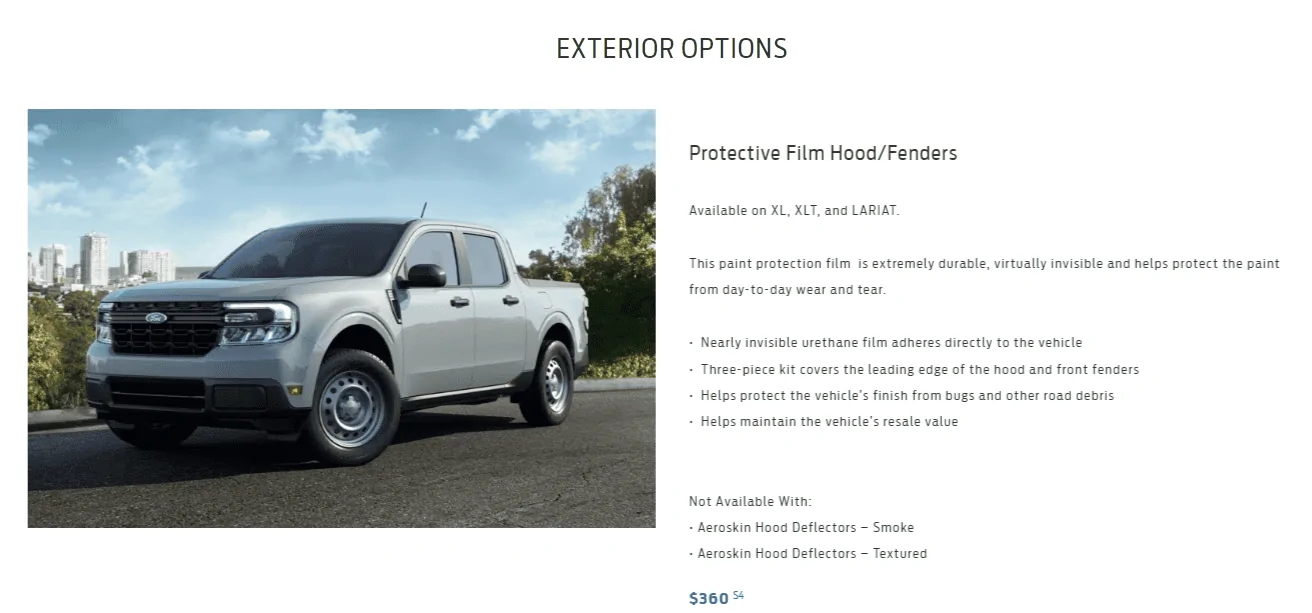 Ford Maverick Front Hood Paint Protection: bug deflectors & PPF film protection? 1704241625189