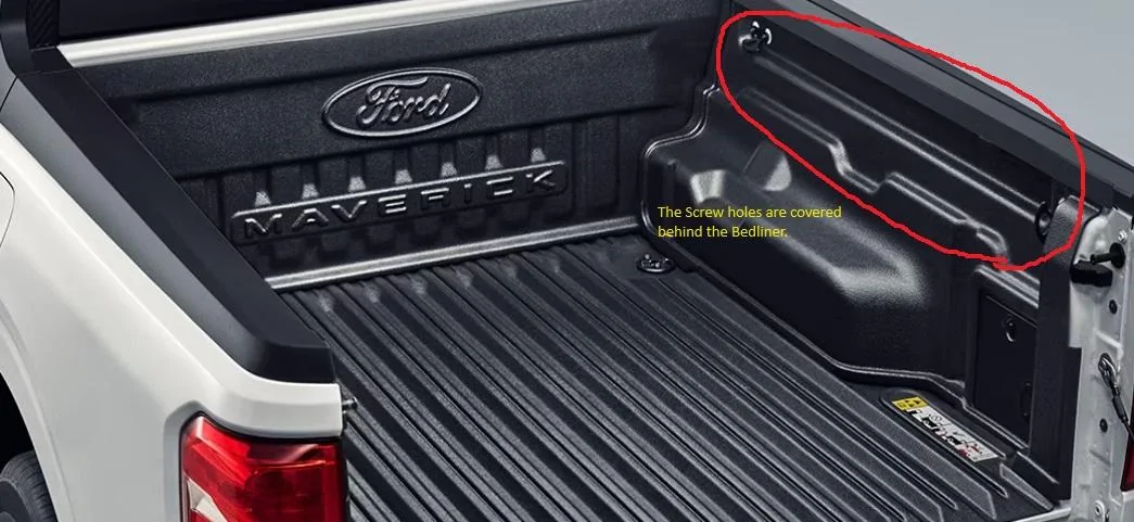 Ford Maverick Dimension for the Cargo management system Cargo