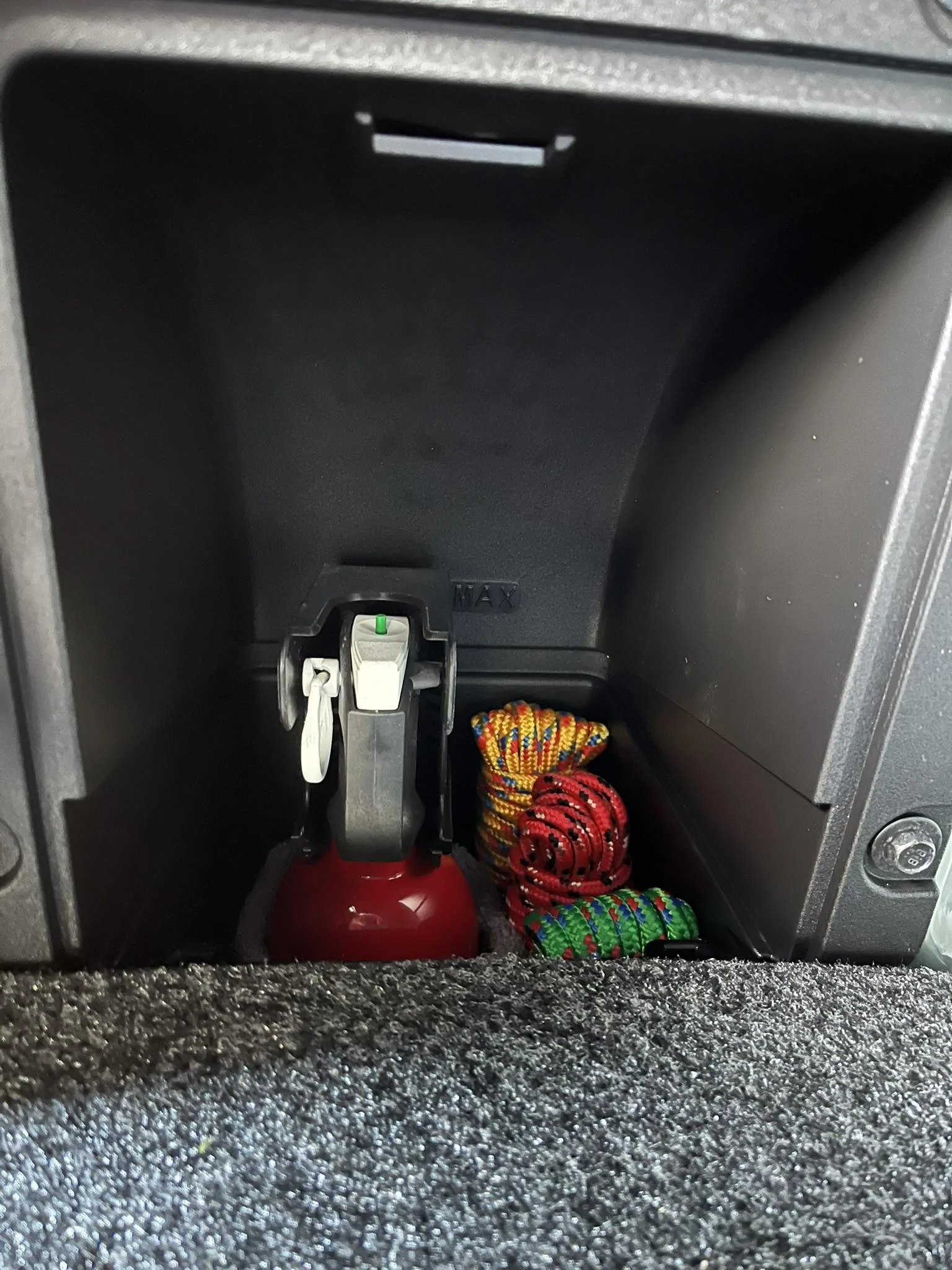 Ford Maverick Bed storage cubby box fits a small fire extinguisher 1704312879017