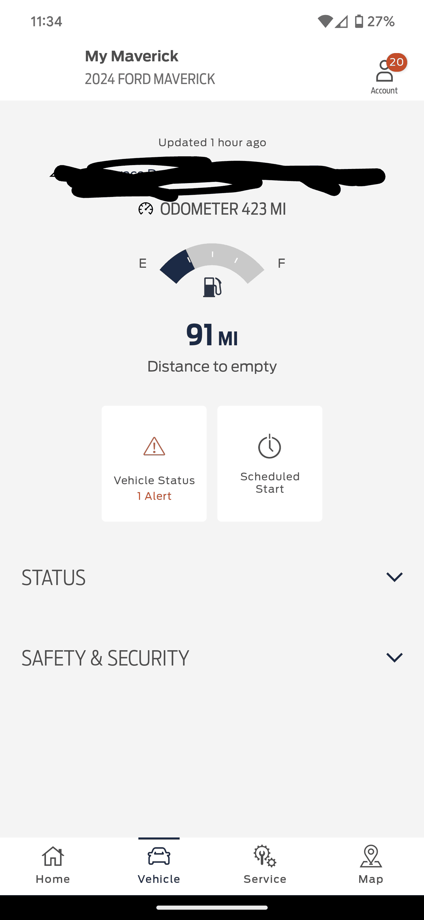 Ford Maverick Suddenly wrench icon and "SERVICE ENGINE SOON" message in my 2024 Maverick Screenshot_20240105-233406~2