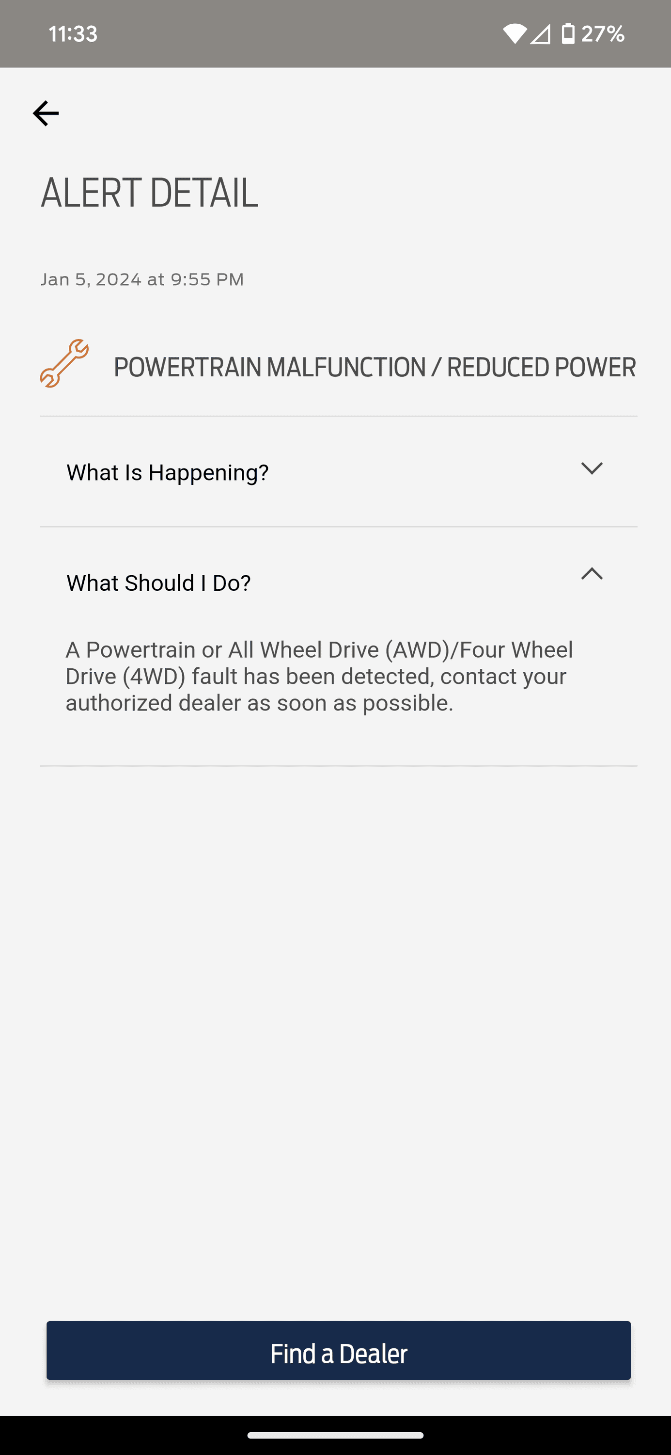 Ford Maverick Suddenly wrench icon and "SERVICE ENGINE SOON" message in my 2024 Maverick Screenshot_20240105-233358