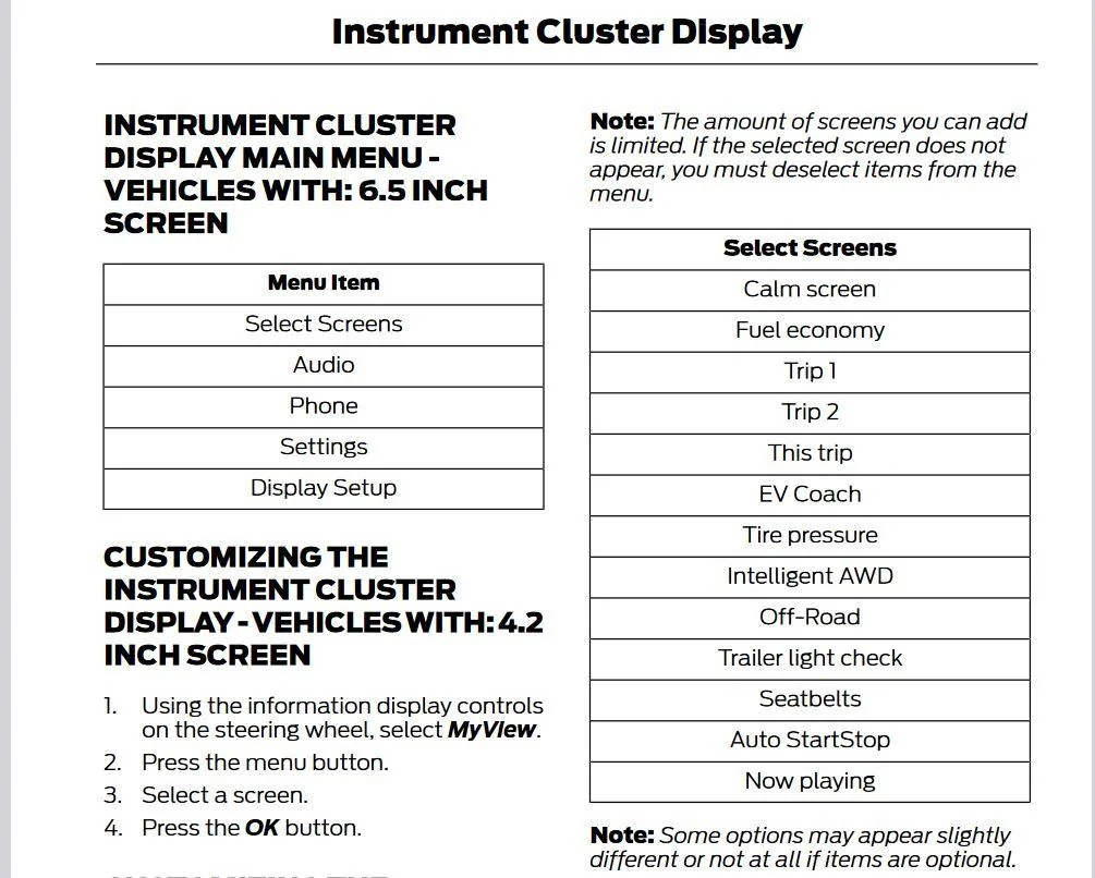 Ford Maverick Tpms on my Maverick XLT? Mav select screens