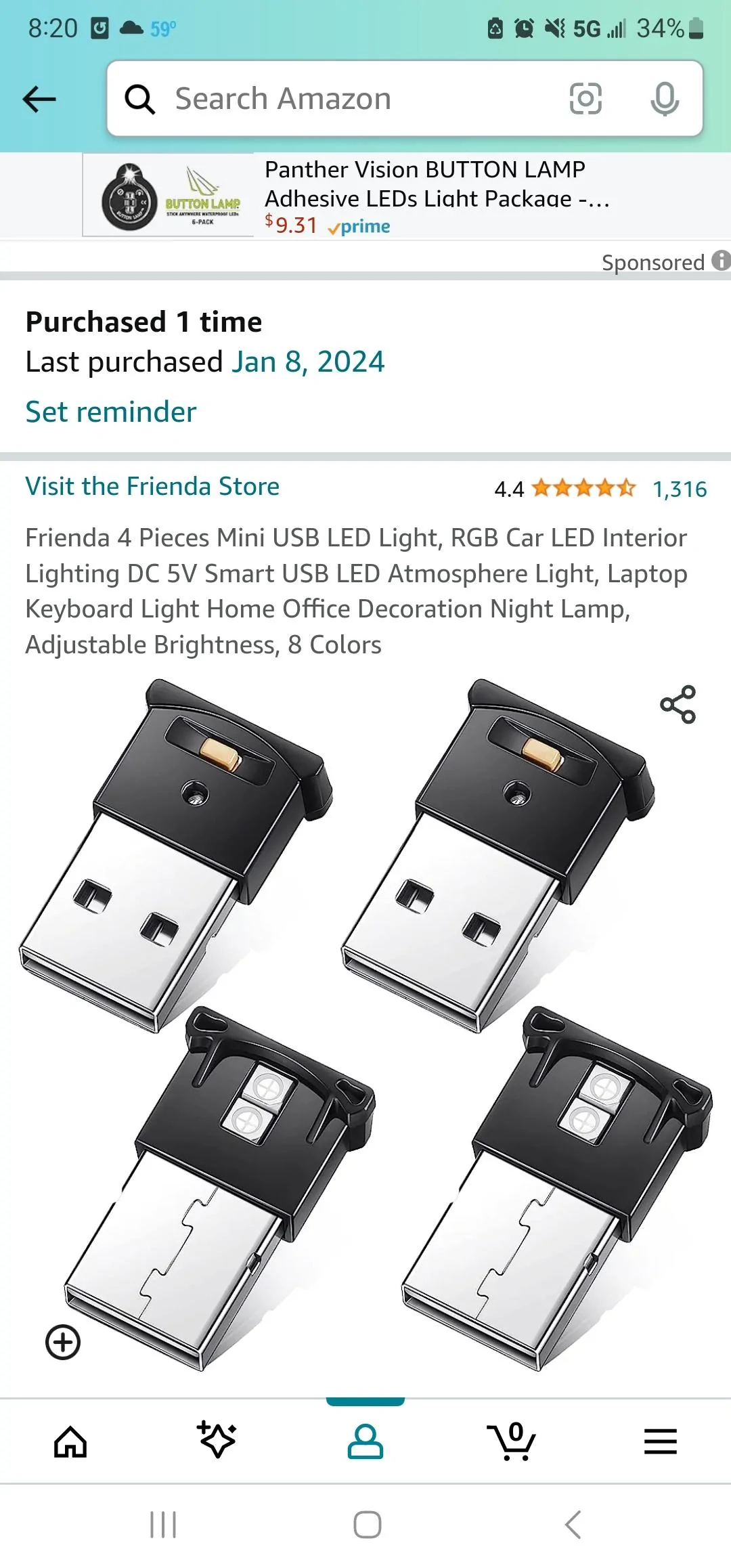 Ford Maverick USB LED for console lighting. Great Idea ! Screenshot_20240110_202059_Amazon Shopping
