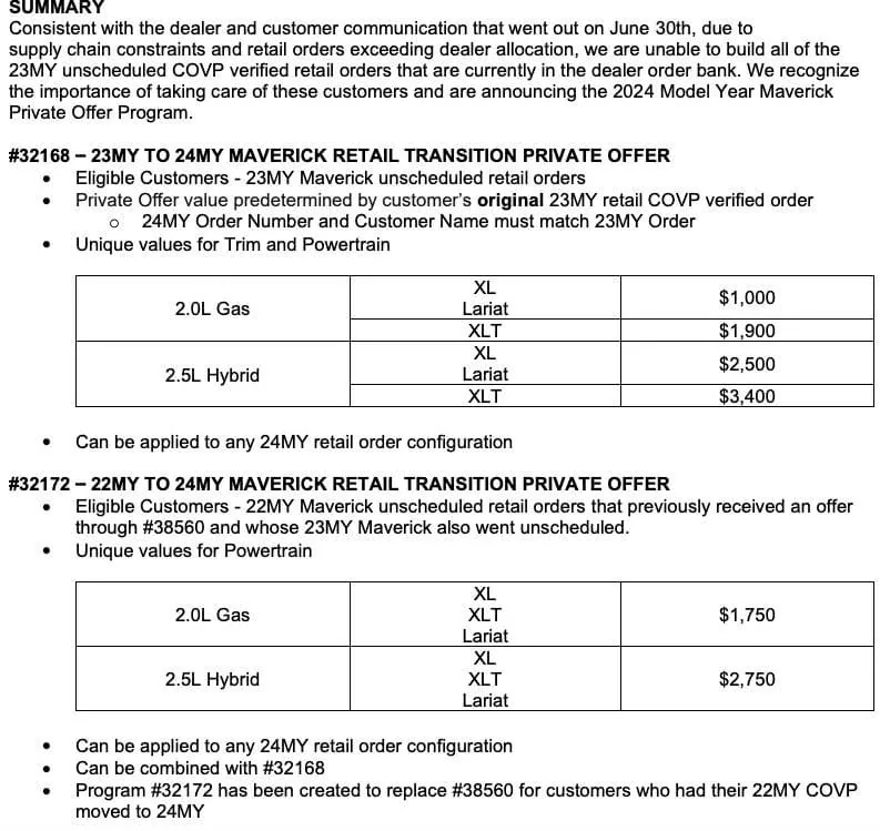 Ford Maverick Price protection info please? 1691407814149-png