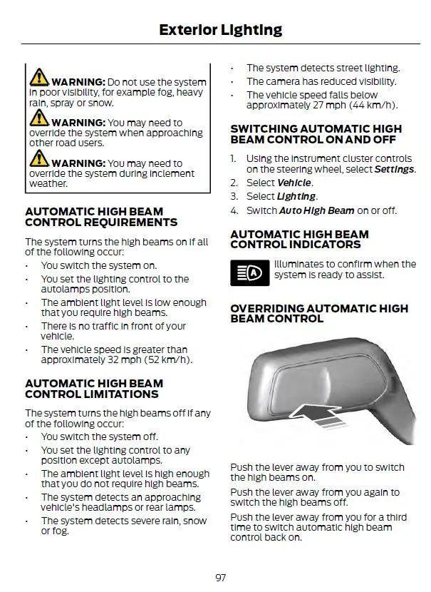 Ford Maverick Auto dimming headlights not working t1