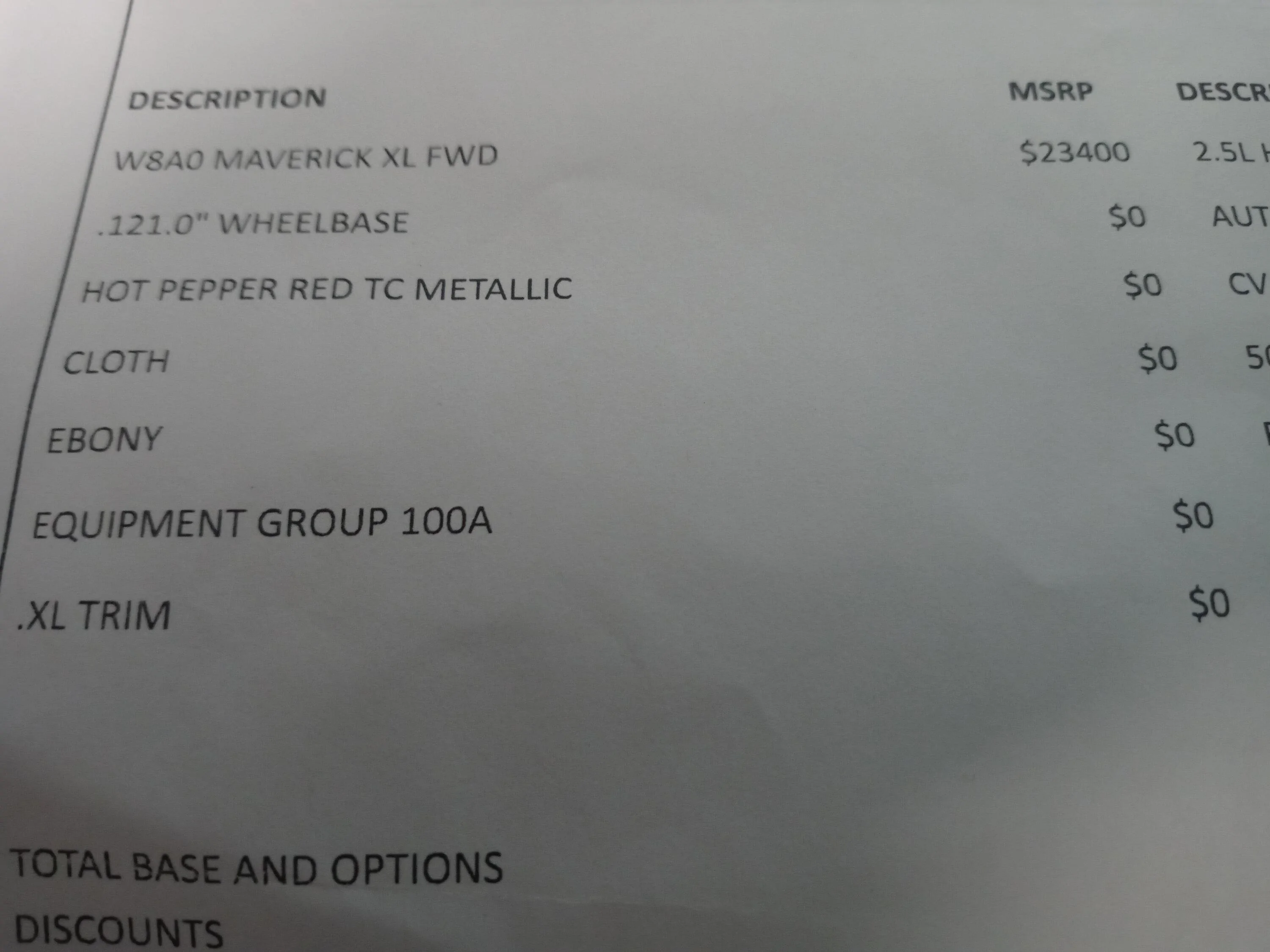 Ford Maverick No $ 495 charge for Hot Pepper Red 20240113_065016