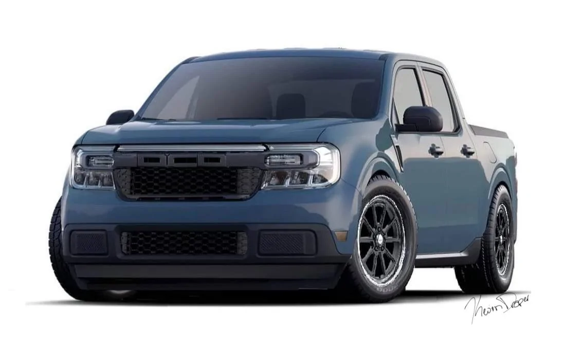 Ford Maverick Dumped / Lowered Maverick pickup preview renderings just wow 240809341_10226041224926637_4243279481200321723_n