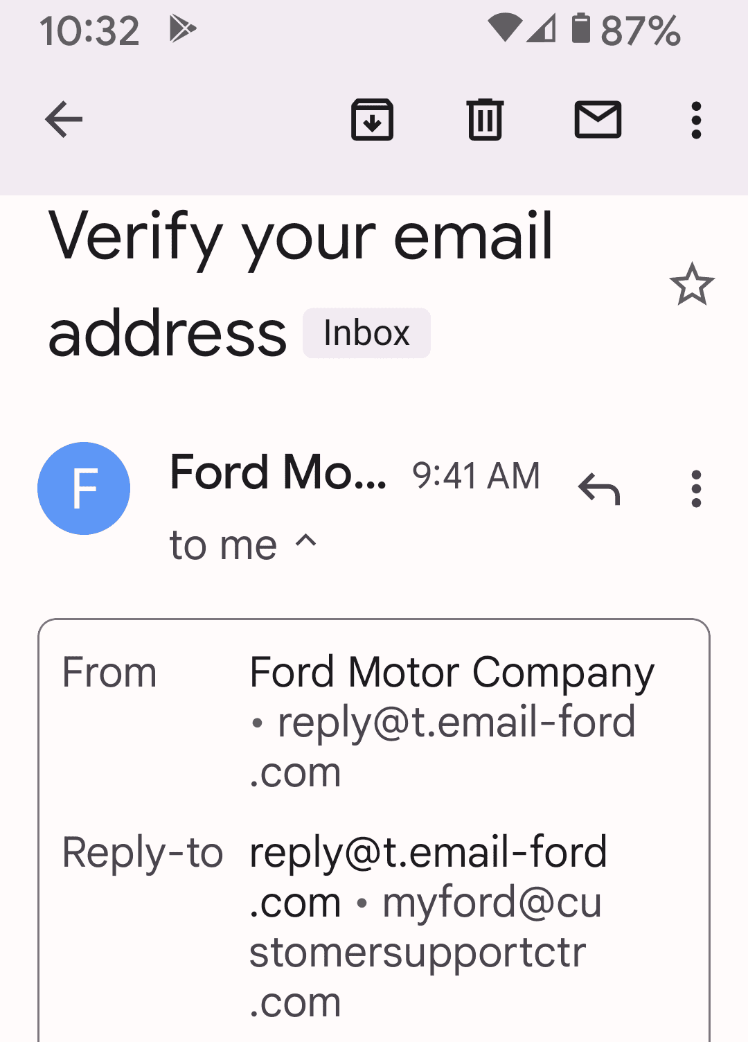 Ford Maverick Help Email from Ford real or scam Screenshot_20211026-103247~2