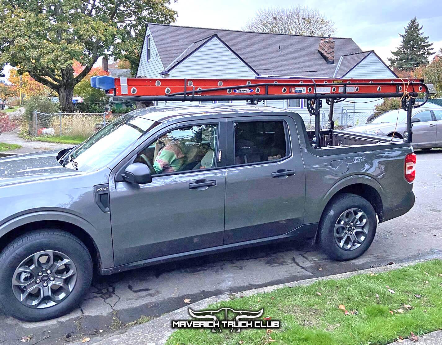Ford Maverick 🪜 Custom Ladder Rack installed on 2022 Maverick [1k lbs capacity] 2022 Ford Maverick ladder rack custom build rig 6