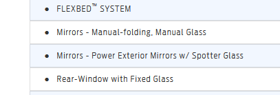 Ford Maverick Which model is the power mirror with spotter glass standard on? 1635288550773