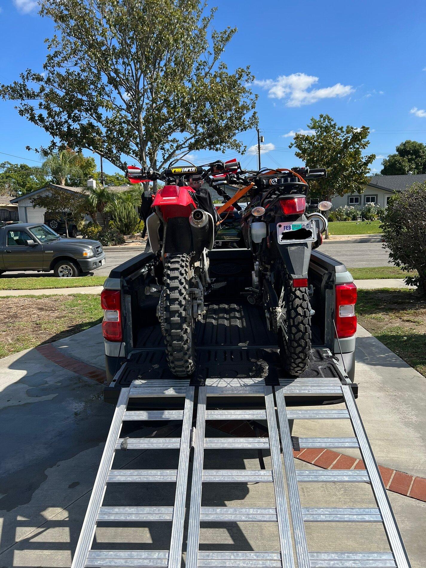 Ford Maverick Bed can hold two full sized dirt-bikes! 487AE5BC-198B-497B-BB16-76D7A67CD934