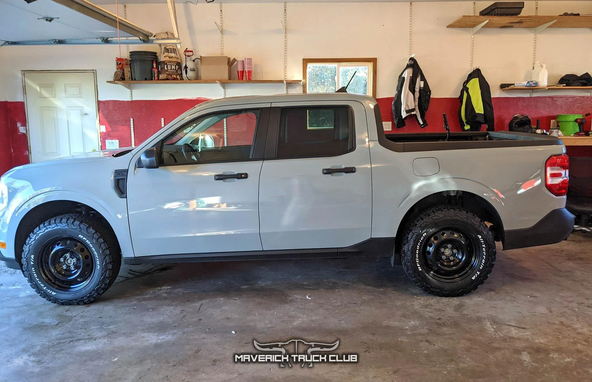 2022 Ford Maverick painted black steelies steel wheels on BFGoodrich KO2 245:65:17 2.jpg