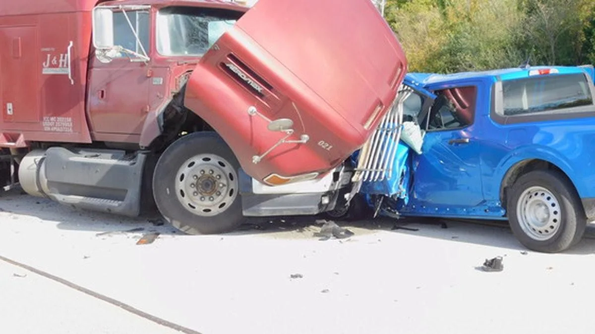 Ford Maverick Maverick vs Semi Head-On Collision = PSA: Don’t Drink and Drive! mav semi
