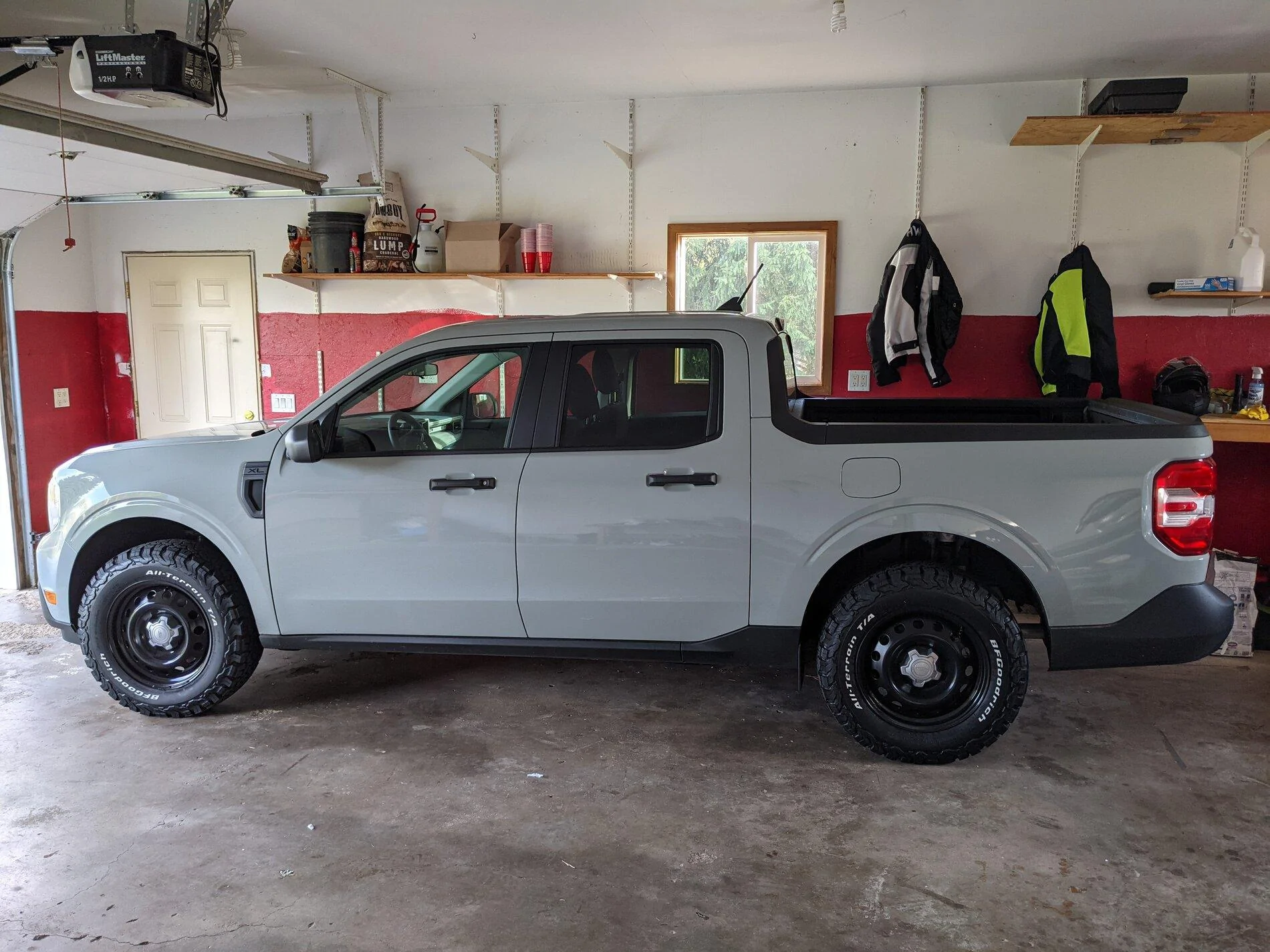 Ford Maverick Painted black steelies on BFGoodrich KO2 245/65/17 PXL_20211027_204714417