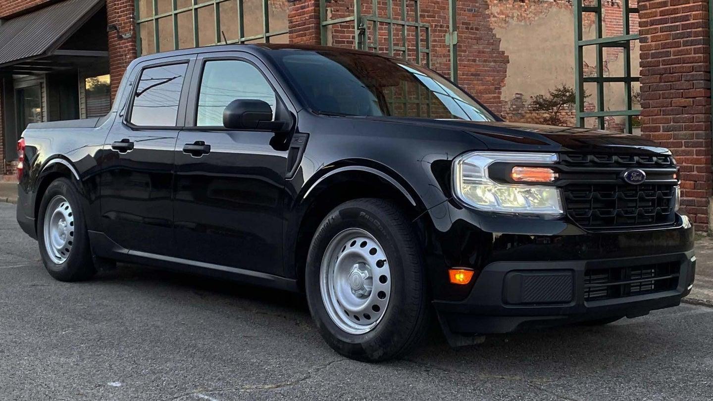Lowered 2022 Ford Maverick slammed lowering suspension shocks springs 2.jpg