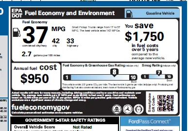 Ford Maverick Hybrid Orders - check your windows sticker! Mine has MPG figures and EPA hold message removed 1635444961925