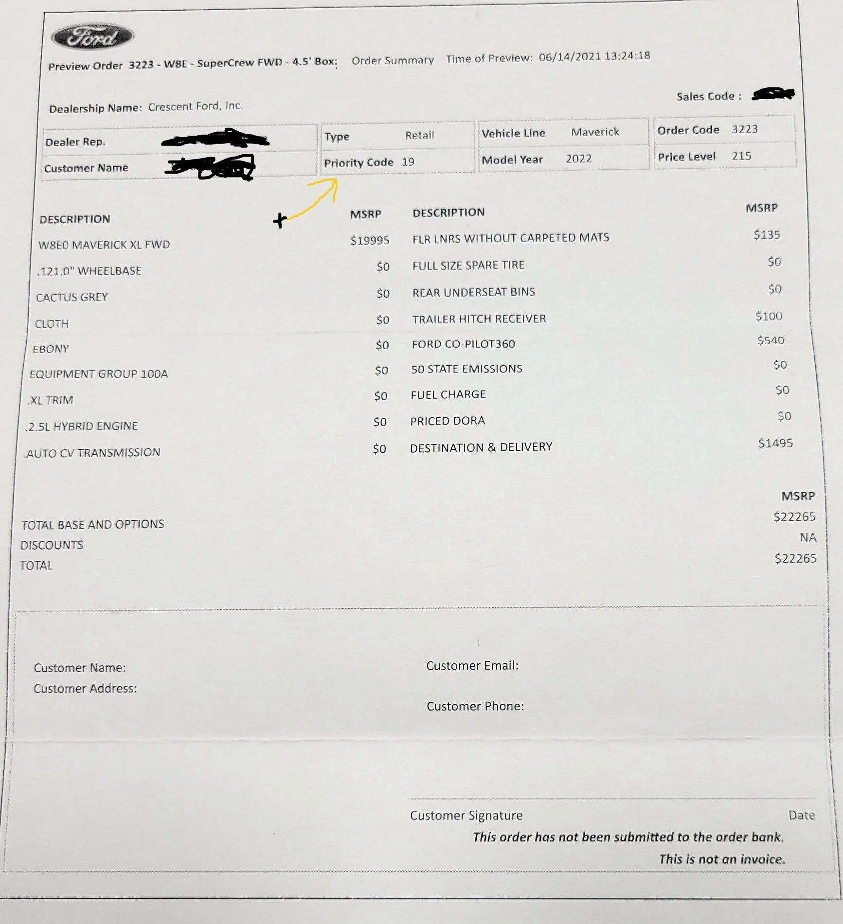 Ford Maverick Where do you find priority code? 20211028_185651