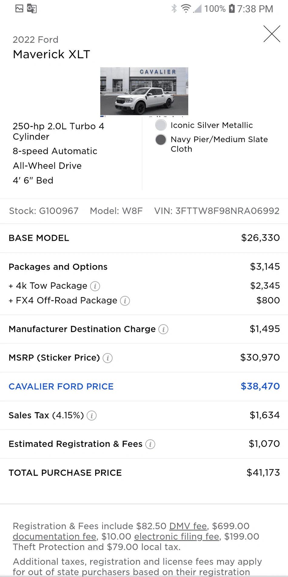Ford Maverick Price gouging dealership Screenshot_20211028-193823