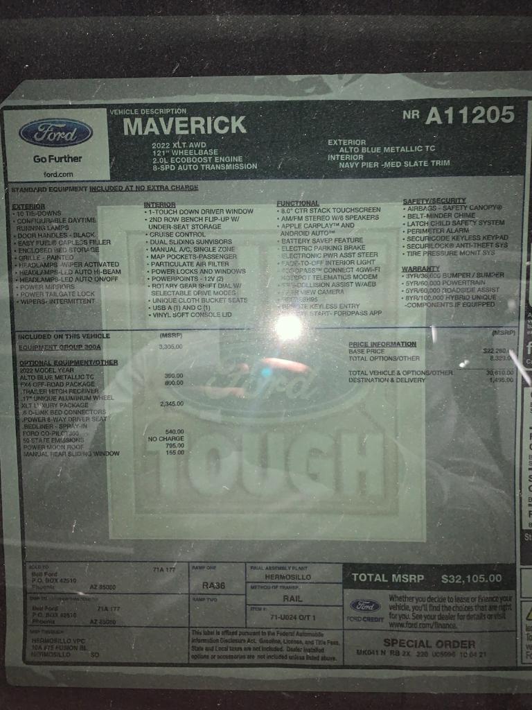 Ford Maverick XLT available in Avondale Arizona.... IMG_8163