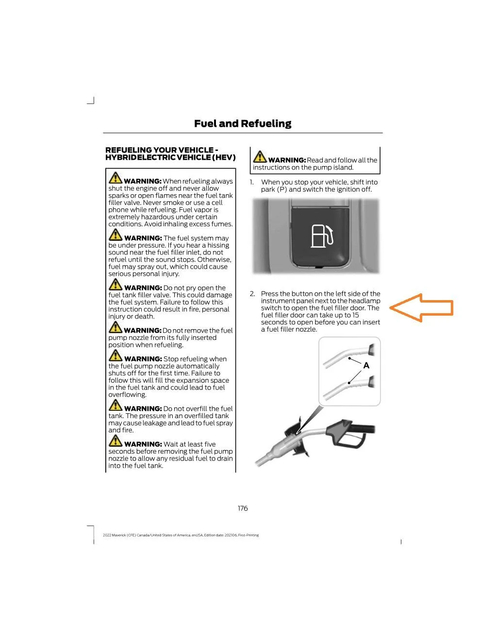 Ford Maverick Fuel door on Hybrid fuel_1
