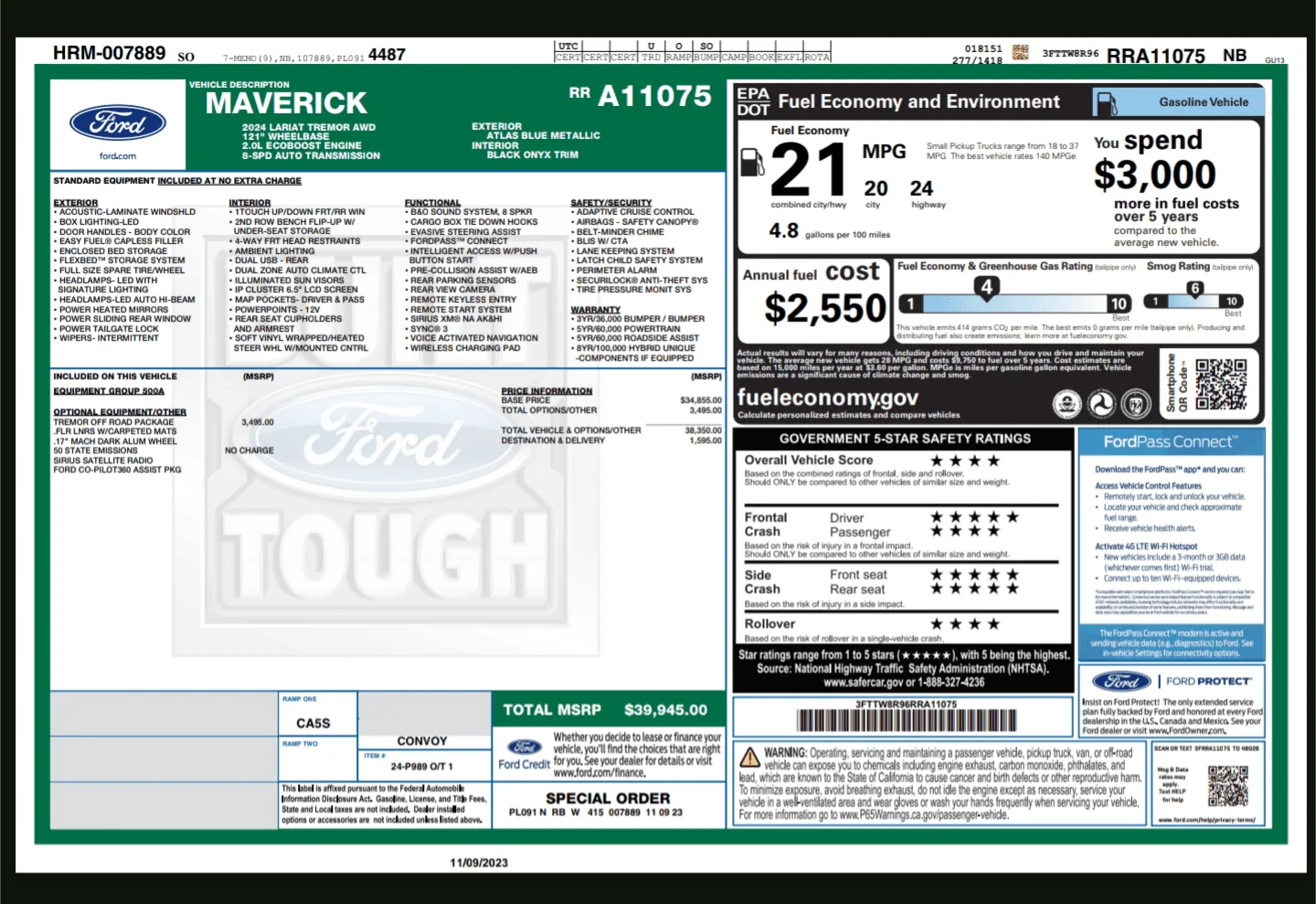Ford Maverick Tremor available Atlas blue 💙 Lariat Screenshot_20231109-205908