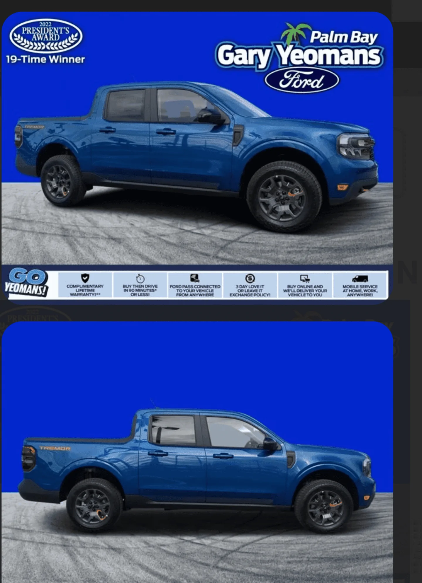 Ford Maverick Tremor available Atlas blue 💙 Lariat Screenshot_20240116-164723